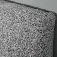 HOMCOM Tablie pat matrimonial din material textil, tapitata si brodata cu nasturi, 160x120cm – gri(m-8)