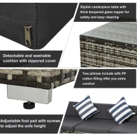 Outsunny set mobilier de gradina, ratan, perne incluse, maro(m-7)