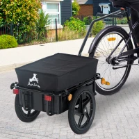 HOMCOM Remorca Carucior pentru Bicicleta cu Cos in Otel, 144x59x80cm(m-2)
