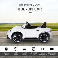 Homcom Masinuta Electrica Telecomandata cu Lumini si Sunete Alb(m-8)