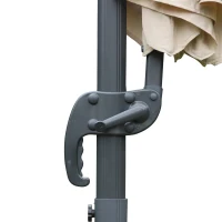 Outsunny Ombrellone Decentrato da Giardino Angolazione Regolabile Girevole a 360°, Beige Φ2.95x2.5m(m-8)