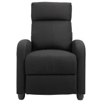 Homcom Fotoliu Relax – Negru, In, Rabatabil cu Taburet Inclus(m-13)