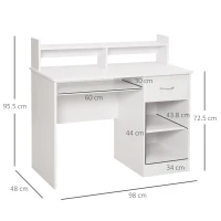 Homcom Birou Alb 104×48×95,5 cm – Lemn, Compact & Ideal pentru Acasa(m-3)