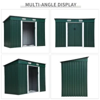 Outsunny Dulap pentru Ustensile de Grădină din lamieră de Oțel 255x133x182cm Verde(m-7)