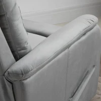 HOMCOM Fotoliu Relax Modern din Tesatura Gri cu Spatar Reclinabil de 140°(m-9)