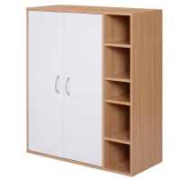 Homcom Dulap de Perete 2 Usi – Lemn cu Rafturi Reglabile 80×32×90,5 cm(m-1)