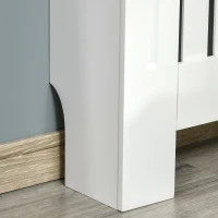 HOMCOM Mobilier Masca pentru Calorifer cu Design cu Sipci cu Raft in MDF si Lemn Alb(m-7)