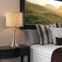 HomCom lampa de masa, moderna, Ф25 x 51 cm, bej(m-1)