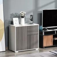 Homcom Dulap Gri Multiuz – Sertare & Compartimente cu Apasare(m-11)