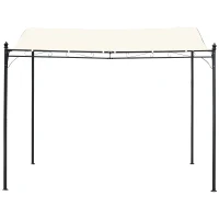 Outsunny Foisor Perdea Parasolara Cu Prelata in Poliester Impermeabila, Crem, Cadru Gri, 297x297cm(m-4)