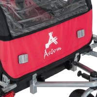 HOMCOM carucior tip remorca 2 in 1, pentru copii, rosu-negru(m-8)