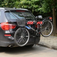 Homcom Suport Biciclete Posterior Pliabil pentru Masina Pentru 3 Biciclete 40 kg in Otel si Alumini Negru 68x52x60cm(m-13)