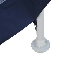 Outsunny Foisor cu Forma Hexagonal de Gradina Schelet din Fier cu 6 Plase pentru Tantari, Albastru/Alb,195x250x197cm(m-5)