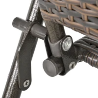 Outsunny Set 4 Bucati Scaune Pliante de Gradina din Ratan si Otel Maro(m-8)