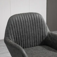 HOMCOM Set 2 scaune moderne pentru sufragerie din imitatie piele gri 60x56.5x85cm(m-6)