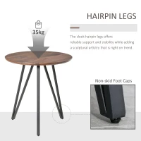 HOMCOM Masa de Bucatarie sau de Sufragerie in Stile Industriale Rotunda Φ70cm(m-5)