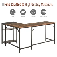HOMCOM birou pentru calculator, stil industrial, 150x120x75cm(m-5)