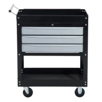 HOMCOM Caucior pentru Atelier Profesional Comoda pentru Scule in Lamiera, Nero, 68x46x88cm(m-8)