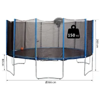 Homcom Trambulina Elastica cu Cos Basket si Plasa Siguranta Φ366 x 260A cm(m-3)