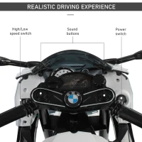 HOMCOM Motoreta Electrica BMW RR pentru Copii 12V, Negru si Alb(m-4)