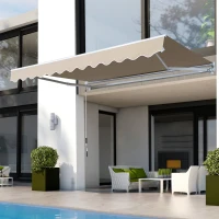 Outsunny Perdea Soare Rulanta de Perete in Poliester, Beige,  395x250cm(m-2)