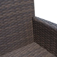 Outsunny Canapea de Gradina 2Locuri cu Masa si Perne in PE Rattan, 63x133x84cm, Maro(m-8)