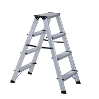 Homcom Scara Pliabila 4 Trepte din Aluminiu, Pliabila si Compacta, 81×42×72cm(m-1)