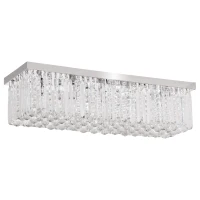 HOMCOM Lustra Moderna Dreptunghiulara cu Picaturi Cristal K9 Baza Otel Inox(m-1)