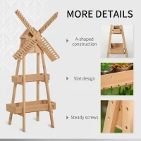 Outsunny Vaza pentru Plante ridiate cu Morisca si Casuta din lemn(m-6)