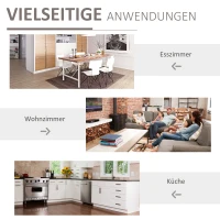 HOMCOM hoge kast keukenkast dressoir vitrinekast commode met lade glazen deuren veel opbergruimte voor keuken woonkamer MDF wit 68,6 x 40 x 164 cm(m-7)