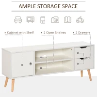 HOMCOM Mobilier Suport TV Modern si de Design din Lemn Alb pentru TV Max. 42"(m-4)