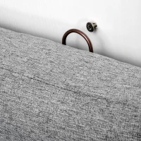 HOMCOM Tablie pat matrimonial din material textil, tapitata si brodata cu nasturi, 160x120cm – gri(m-9)