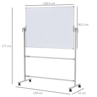Vinsetto Tabla Magnetica Alba Sevalet Fata Dubla Stilou Traversa Reglabila(m-3)