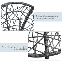 Outsunny Fotoliu Papasan Rotativ cu Confort Mare și Pernă Inclusă, Ideal pentru Grădină, Terasă sau Balcon(m-6)