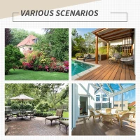 Outsunny Set 4 Bucati Scaune Pliante de Gradina din Ratan si Otel Maro(m-7)