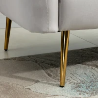 HOMCOM Canapea 2 Locuri Design Modern Captusita cu Cotiere si Spatar, Gri(m-8)
