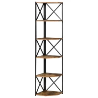 Homcom Biblioteca Colt Perete – Stil Industrial cu 5 Etajere(m-1)