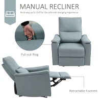 HOMCOM Fotoliu Rabatabil Manual Capitonat Inclinare 150° cu Suport pentru picioare(m-6)