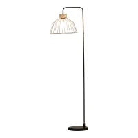 HOMCOM Lampa de podea cu abajur metalic, Stil industrial, 44x34x154 cm, Negru(m-1)