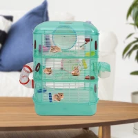 PawHut Cusca pentru Hamster 3 Niveluri, Verde, 40.5x28x55cm(m-2)