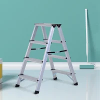 Homcom Scara Pliabila 4 Trepte din Aluminiu, Pliabila si Compacta, 81×42×72cm(m-2)