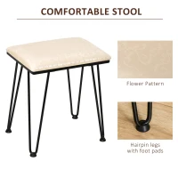 HOMCOM Masa de toaleta cu Oglinda Stil Industrial Lumini tip LED si Taburet Culoare Nuc(m-7)