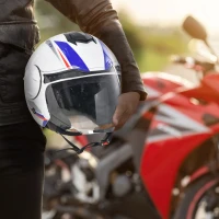 HOMCOM Casca Motocicleta Viziera Exterioara si Parasolar Certificat ECE R22 Masura S(m-2)