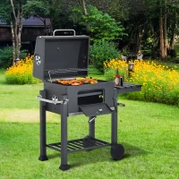 Outsunny Barbecue BBQ Grill cu Carbune si Capac, 115x56x108cm(m-8)