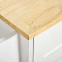 HOMCOM Carucior de Bucatarie Multifunctional cu 2 Sertare, Dulap si 4 Roti, 104x46x91cm - Alb(m-9)