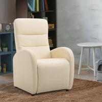 Homcom Fotoliu Relax con Spatar Rabatabil si Taburet  in Piele Ecologica Crem 67 × 89 × 110cm(m-2)
