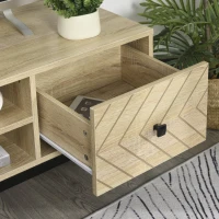 HOMCOM Mobilier pentru TV 2 sertare 2 rafturi pentru sufragerie culoare lemn 120 x 39 x44.5cm(m-8)