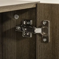 HOMCOM Bufet Modern pentru Living sau Bucatarie, Dulap Multifunctional din Lemn si Metal cu 2 Sertare si Dulapior(m-7)