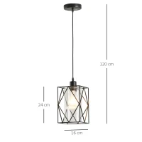 HOMCOM Lampadar Vintage Stil Industrial Lampadar de salon negru reglabil(m-3)