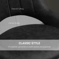 HOMCOM Set 2 Scaune de bar cu Inaltime reglabila si Suport pentru picioare, din PIele sintetica(m-6)